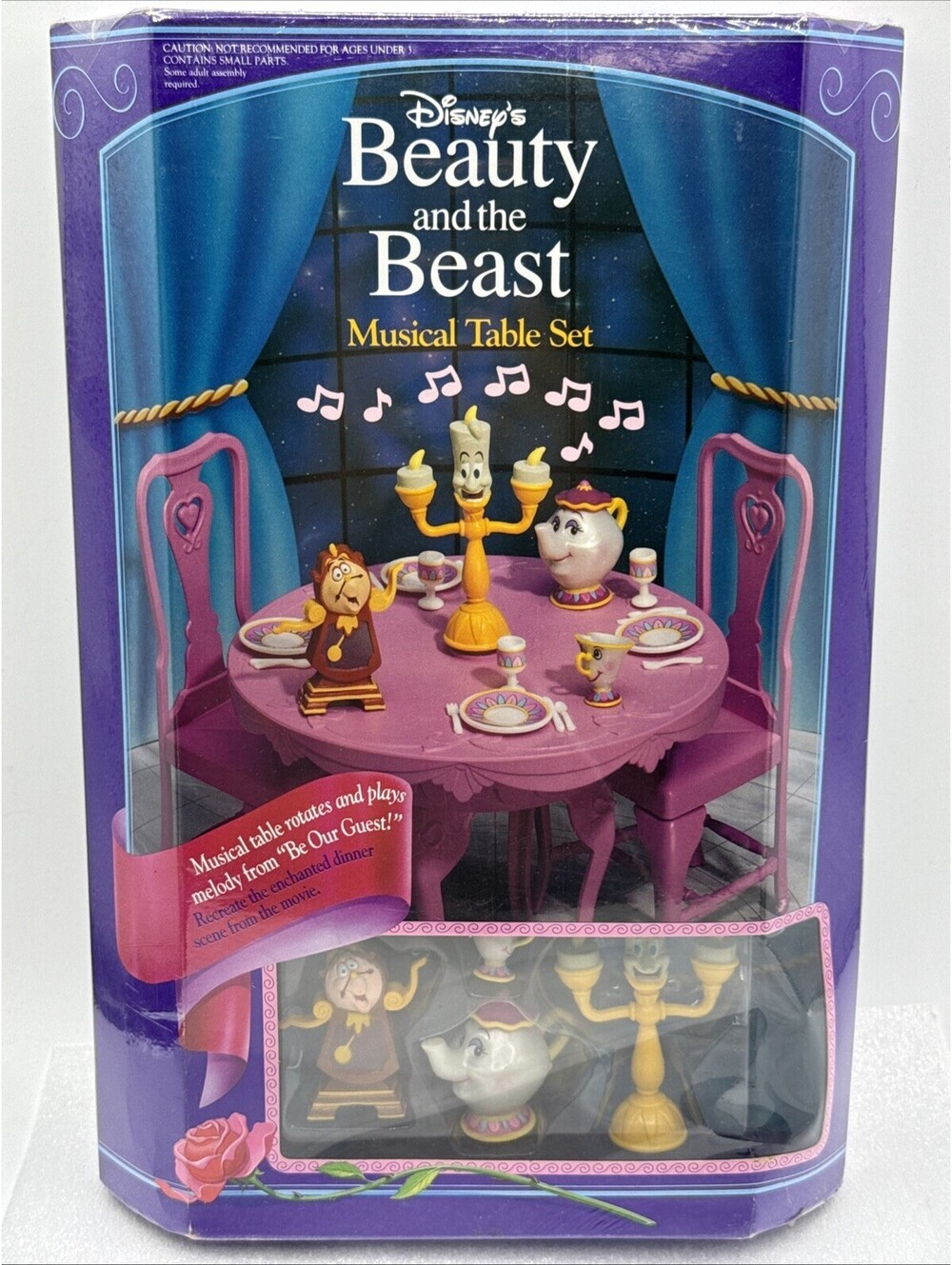 1993 Mattel Disney’s Beauty And The Beast Musical Table Set #10571 Brand New